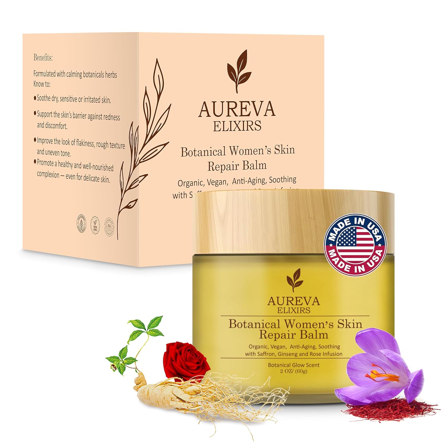 Organic Botanical Skin Repair Balm for Acne, Sunburn & Dryness