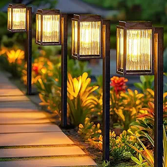 Solar Pathway Lights Outdoor 6 Pack for Bright Garden Lighting