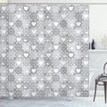 Love & Happiness Geometrical Hearts Shower Curtain