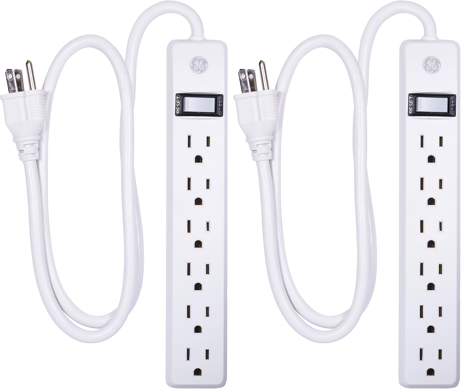 GE 6-Outlet Surge Protectors - Double Pack for Ultimate Protection