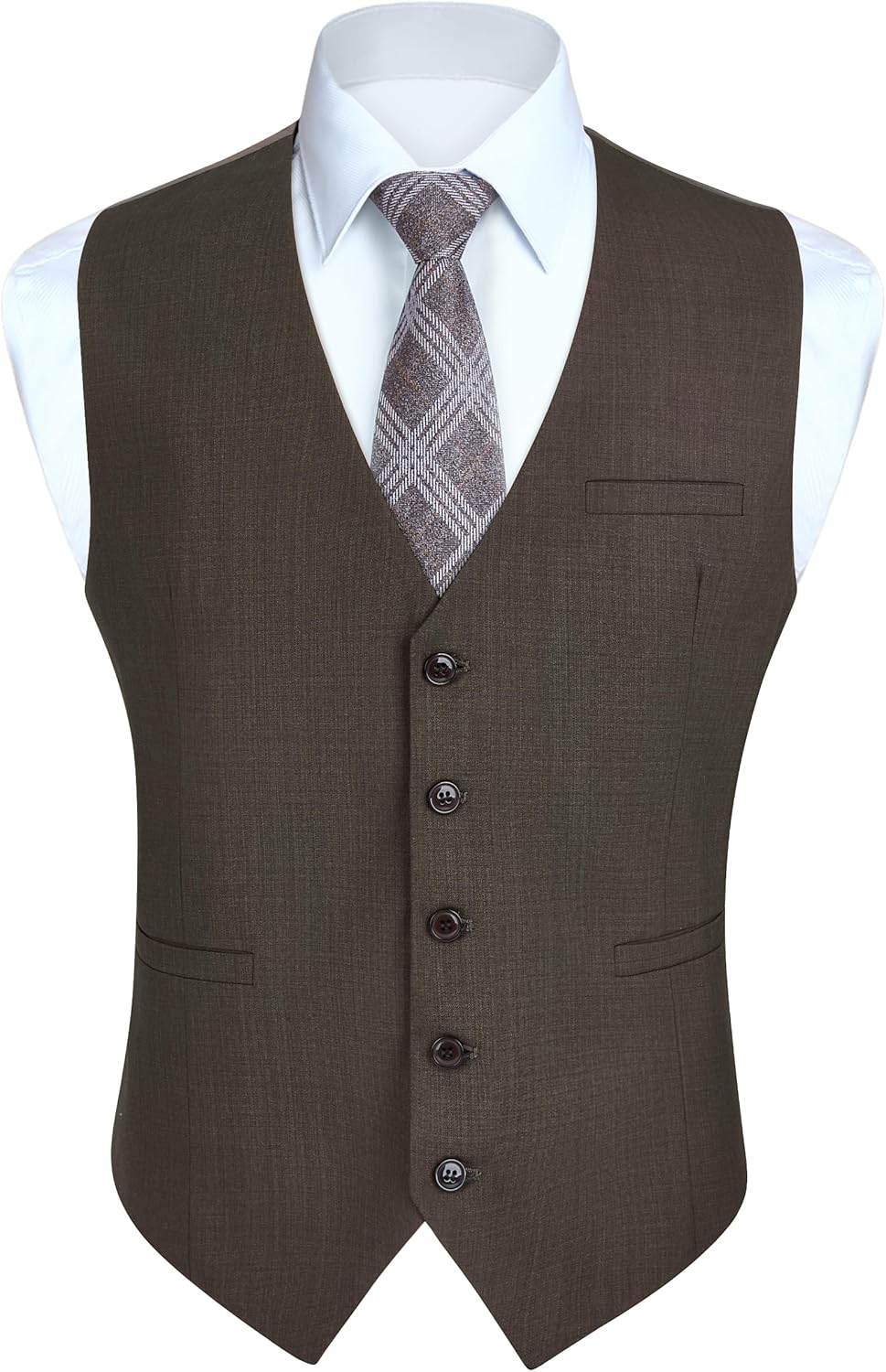 HISDERN Mens Slim Fit Suit Vest for Business and Casual Wear