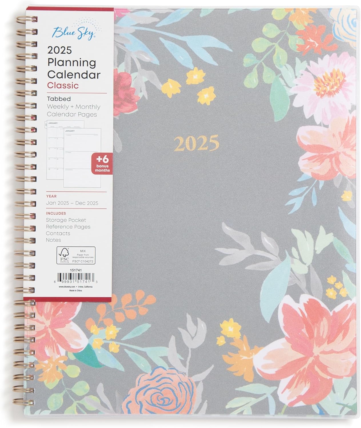 Blue Sky 2025 Monthly Planner - Flexible & Stylish!
