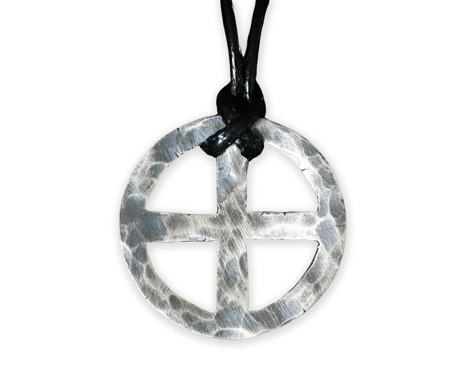 Hand Hammered Solar Cross Necklace - Unique Sun Jewelry Piece