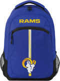 FOCO Los Angeles Rams NFL Action Backpack - Durable Game Day Pack