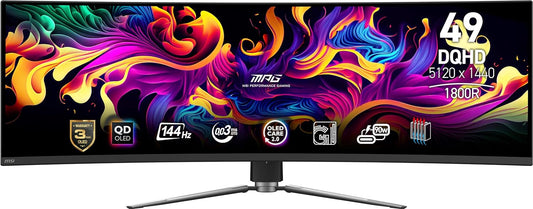 MSI 49 Curved OLED Gaming Monitor: True Black HDR, 0.03ms Response
