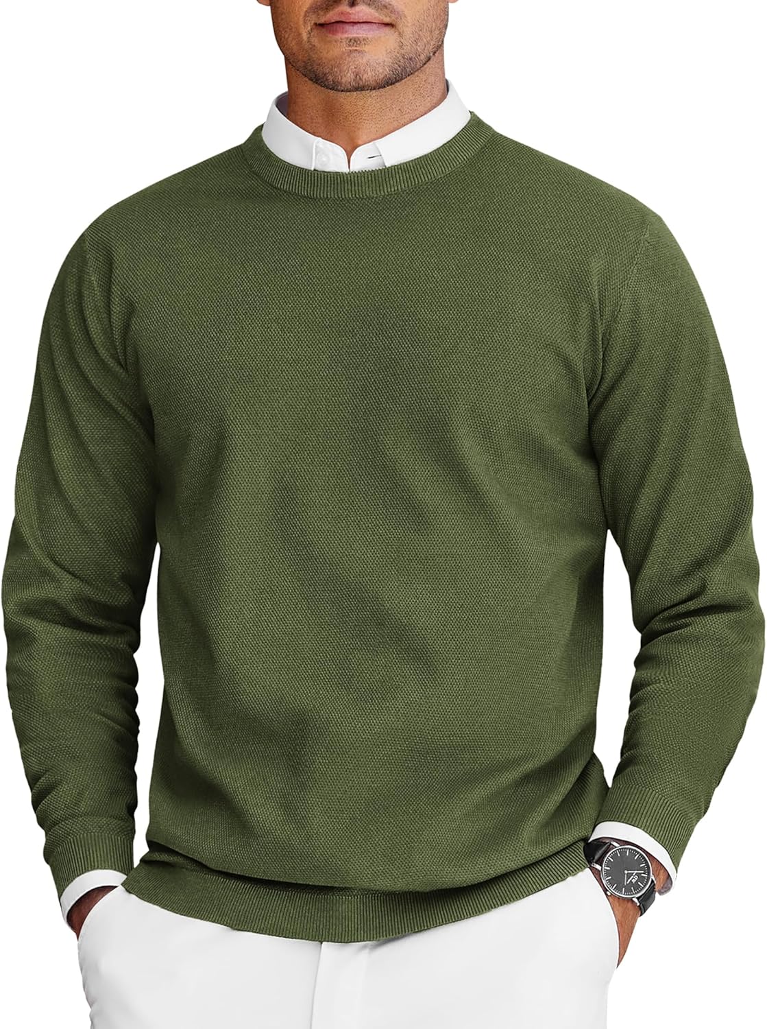 COOFANDY Mens Crew Neck Sweaters for Stylish Fall Fashion