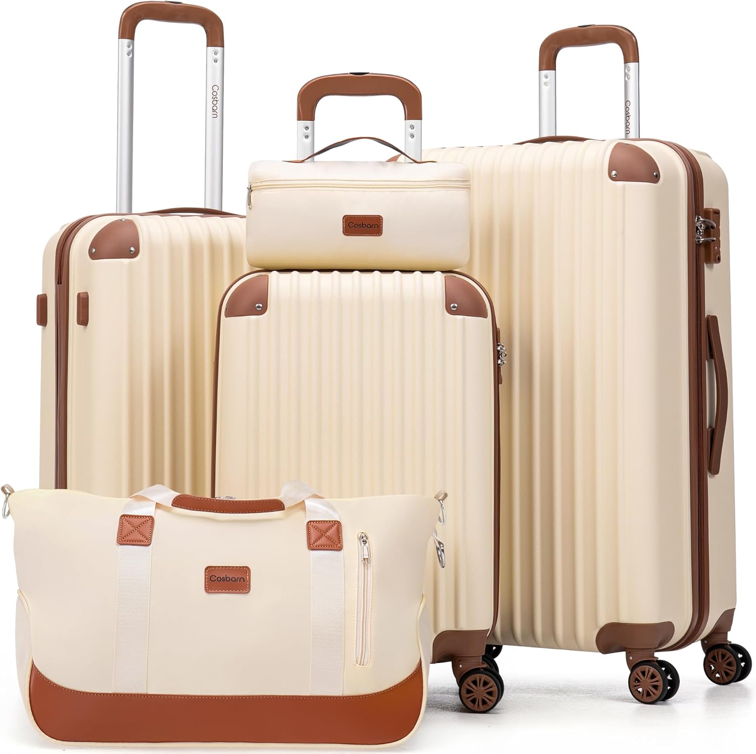 Durable 5 Piece Luggage Set with TSA Lock and Spinner Wheels