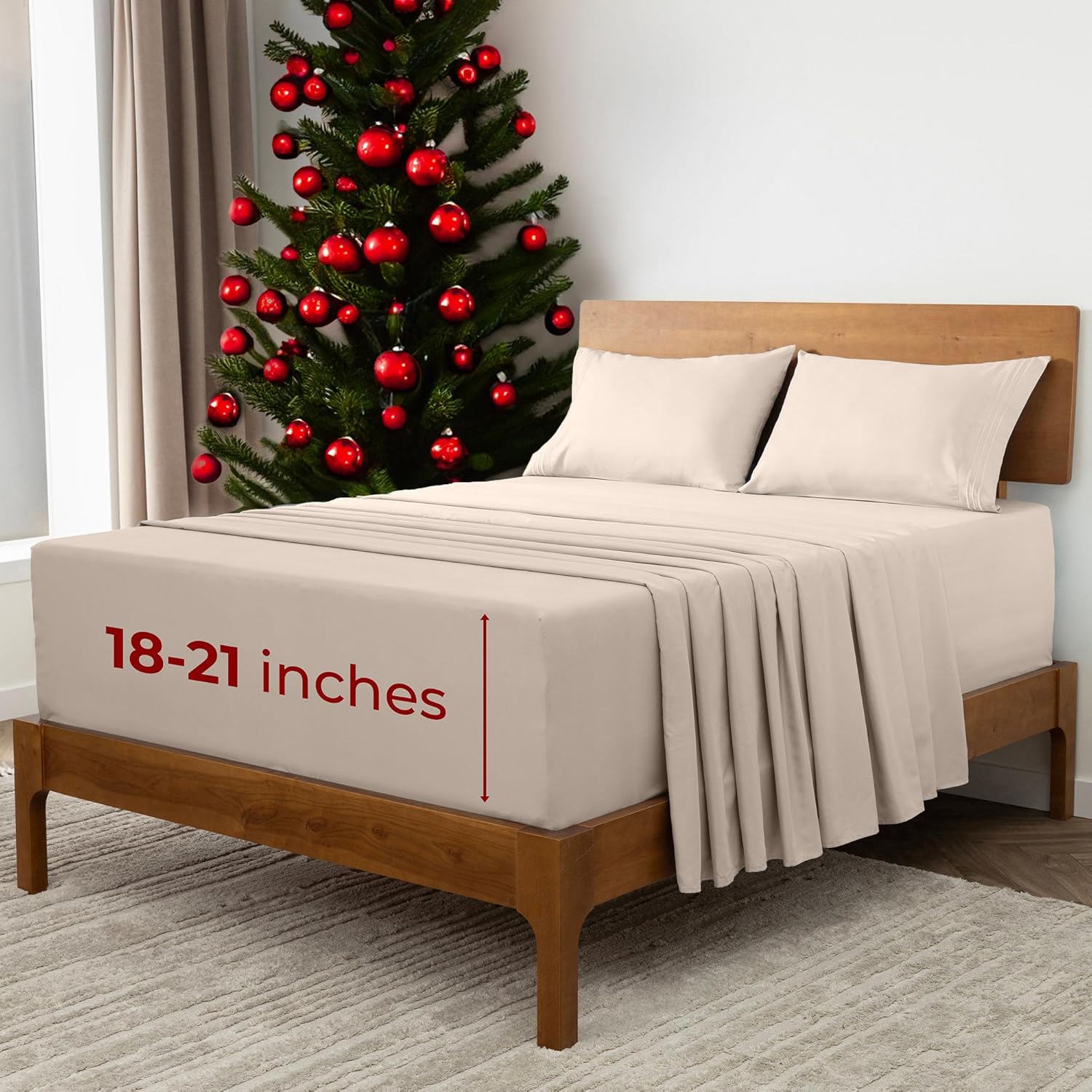 Mellanni Extra Deep Split King Sheets - Hotel Luxury Bedding Set