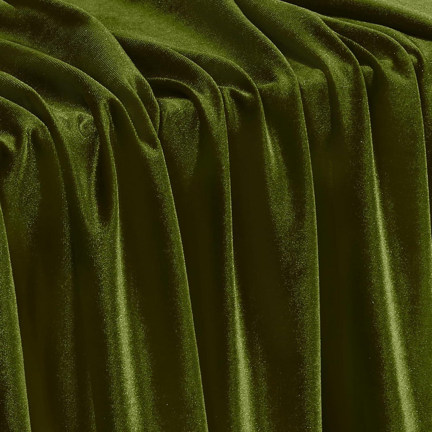 Olive Green Stretch Velvet Fabric 60 Inch Wide for Sewing