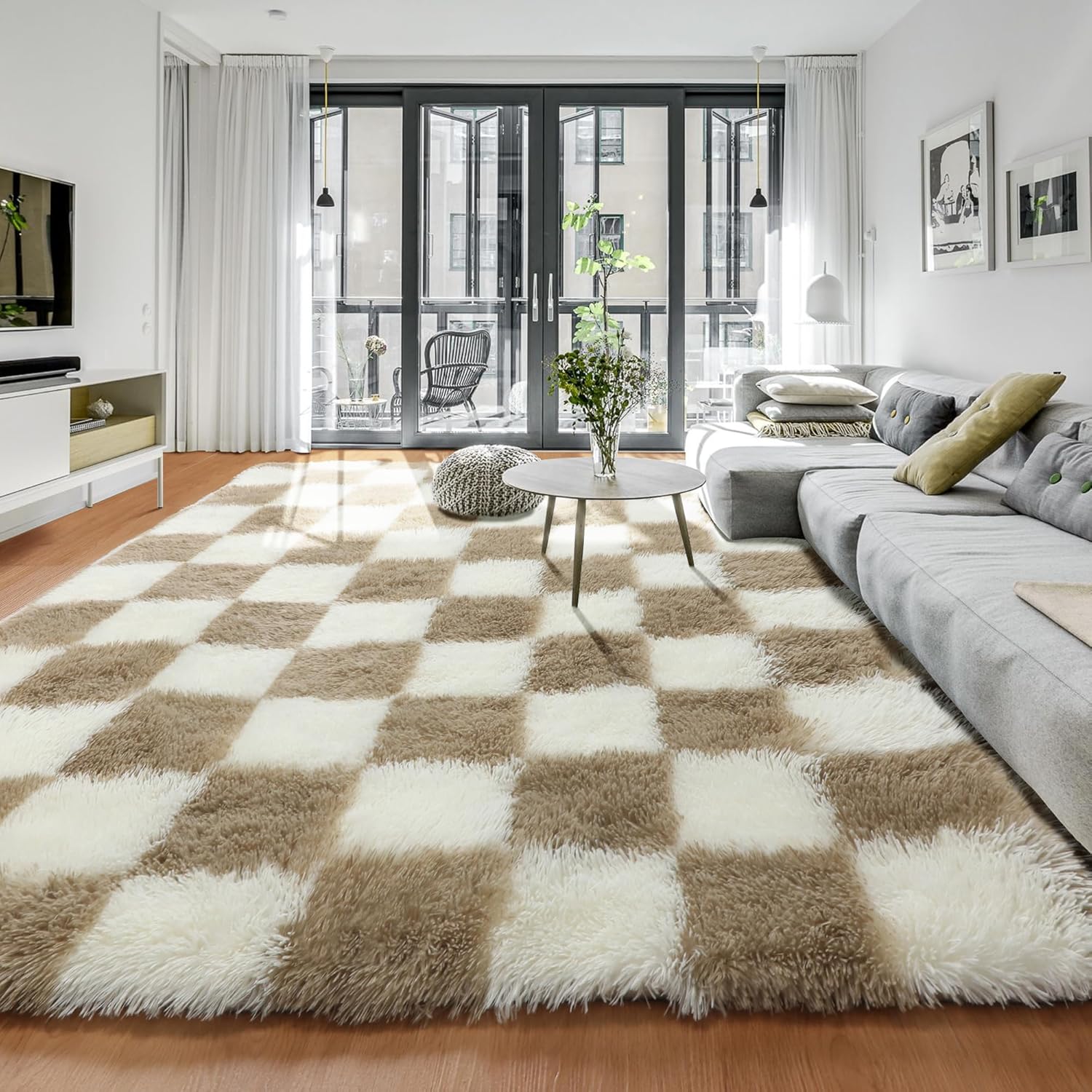 KICMOR 6x9 Fluffy Shag Rug for Living Room and Bedroom Decor