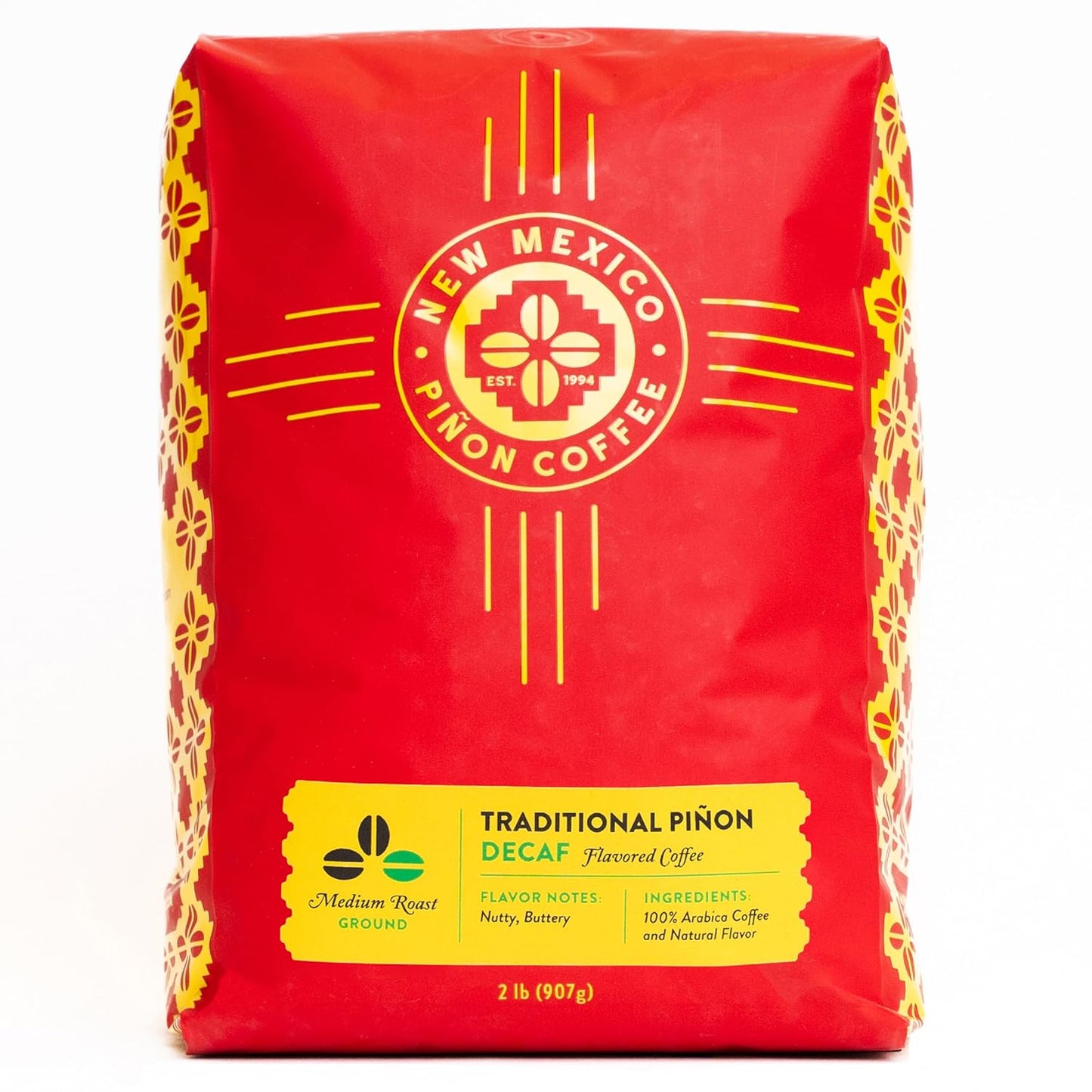 New Mexico Pinon Coffee Decaf Ground 2 Pound Bag for Coffee Lovers