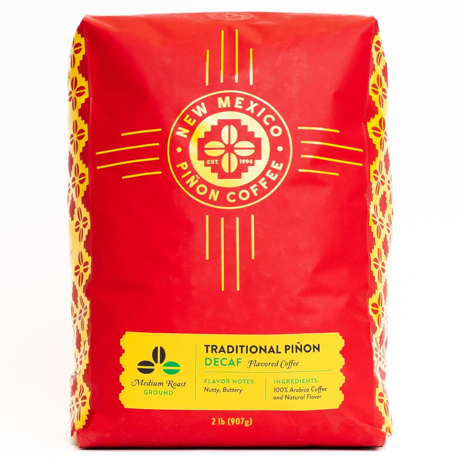 New Mexico Pinon Coffee Decaf Ground 2 Pound Bag for Coffee Lovers