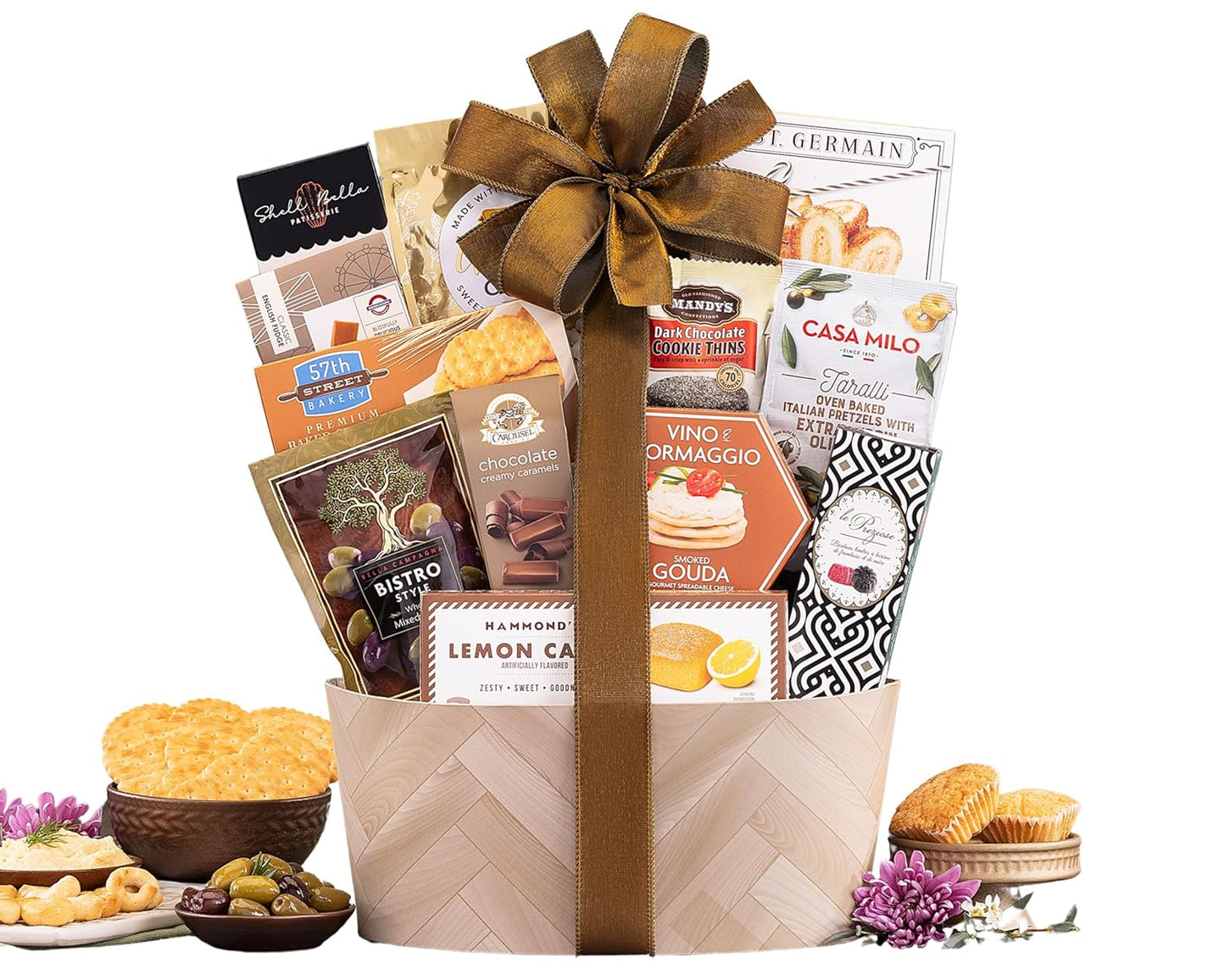 Sympathy Gift Basket Filled with Gourmet Goodies and Wine