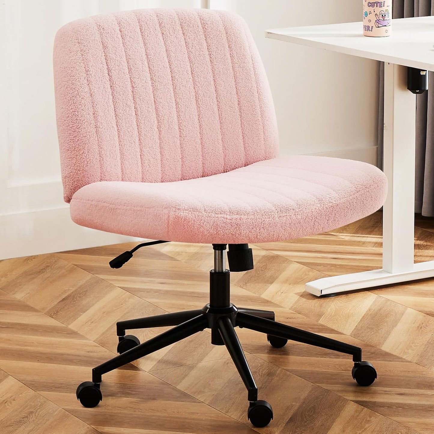 DUMOS Criss Cross Chair - Adjustable Swivel Base, Pink