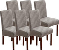Dining Chair Covers Light Grey 6 Pack - Stretch Parsons Slipcovers