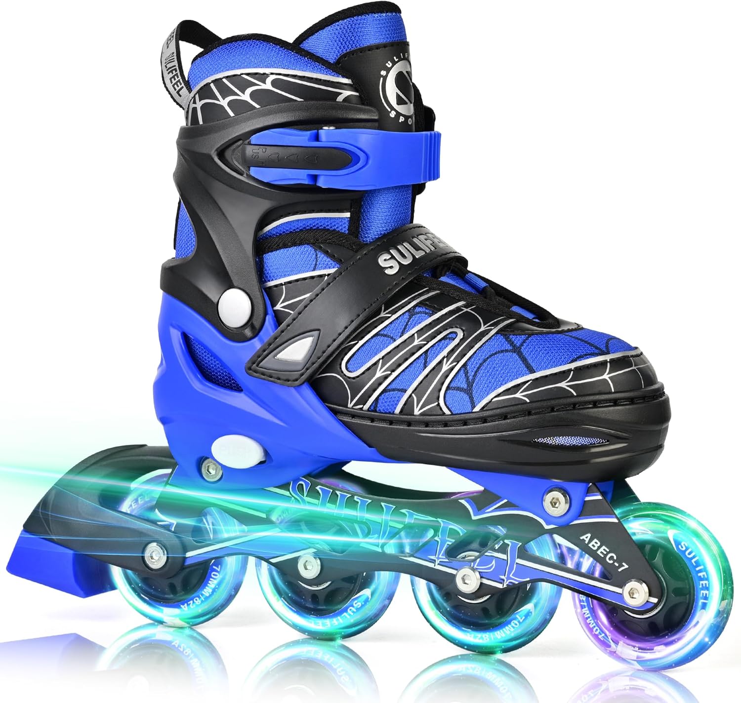 SULIFEEL Rainbow Unicorn Inline Skates for Kids with Light Up Wheels