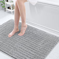 Chenille Bathroom Rug Mat 47x32 Light Grey - Ultra Soft Plush