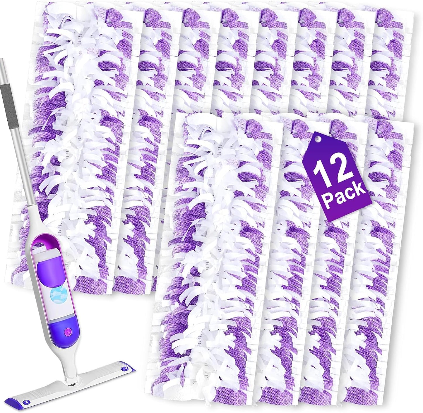 Hofosi 12 Pack Disposable Mop Pads - Swiffer PowerMop Refills