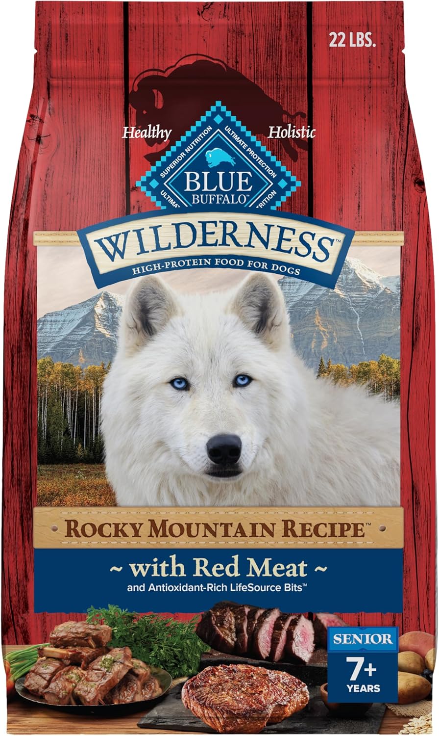 High-Protein Senior Dry Dog Food with Real Red Meat for Dogs