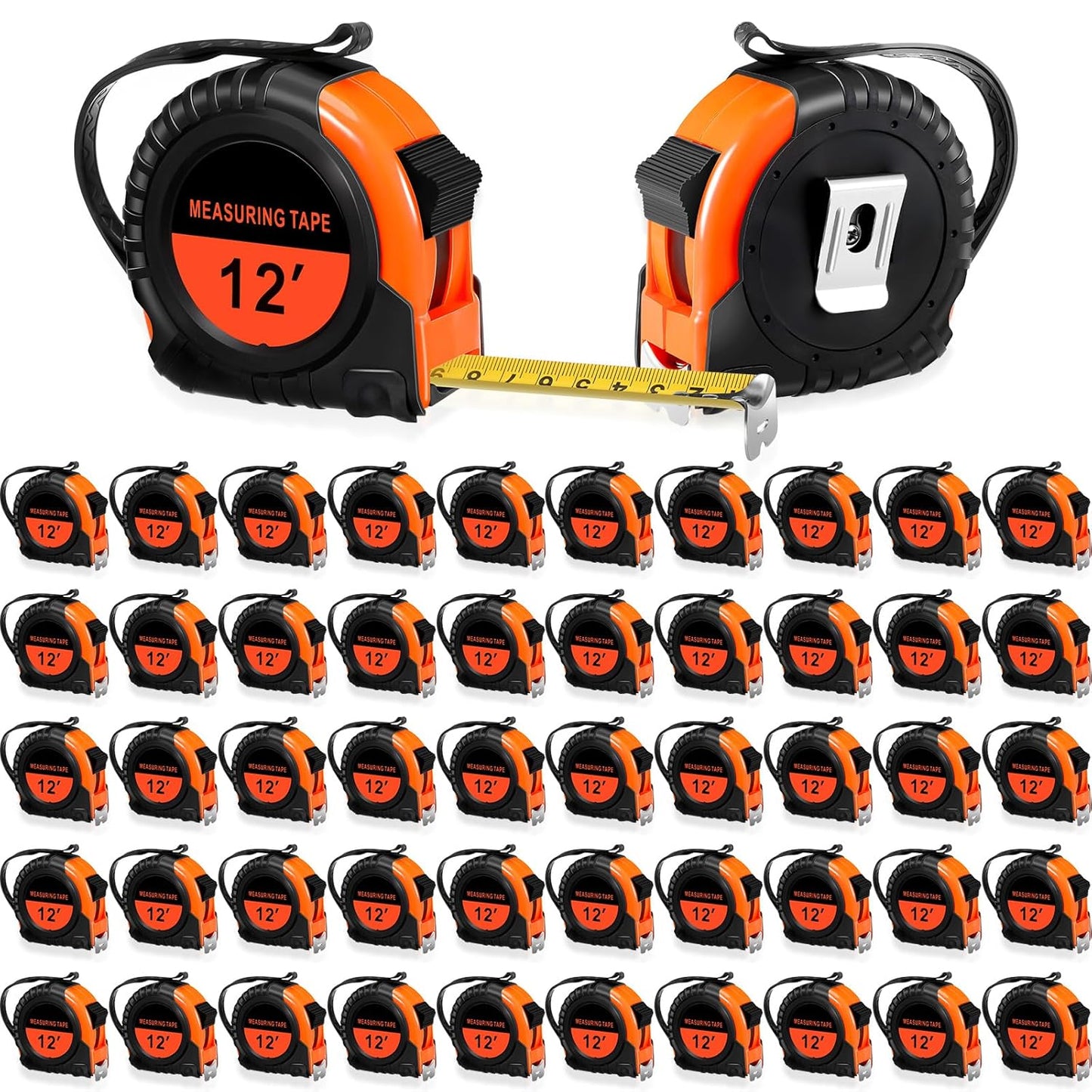 50 Pieces 12 Ft Tape Measure Retractable Easy Read for All
