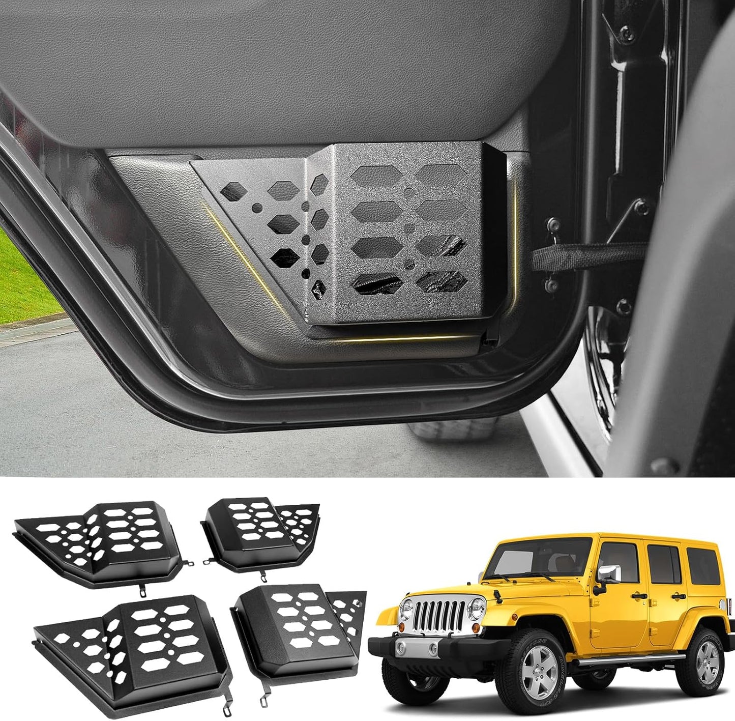 Metal Door Storage Box Pockets for 2007-2018 Jeep Wrangler JK