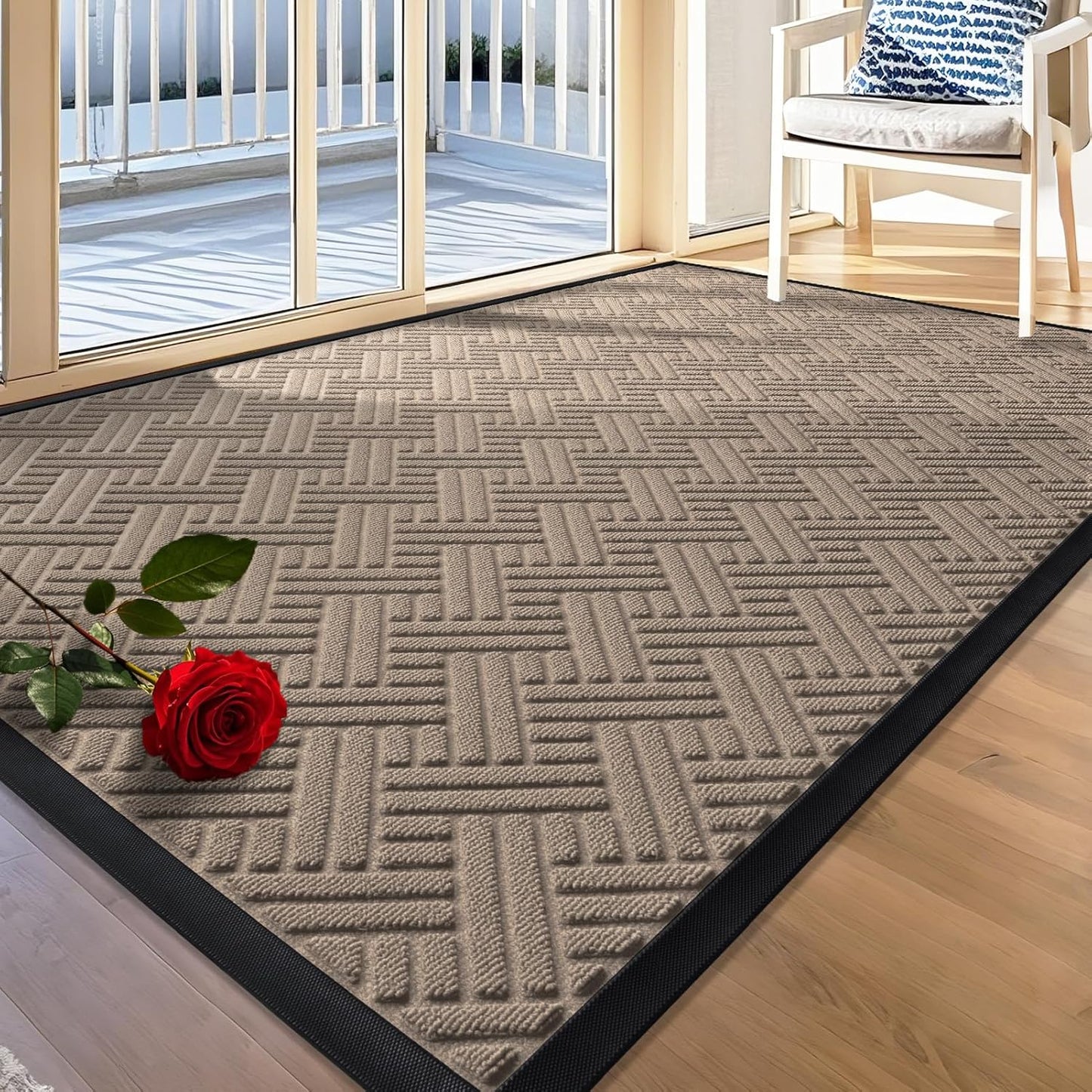 BEHERO Front Door Mat for Indoor Outdoor Use, 3 x 5 Welcome Mat