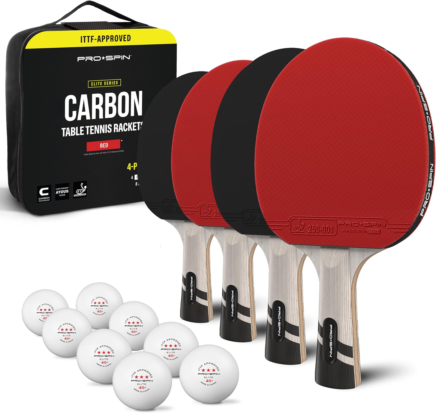 PRO-SPIN Ping Pong Paddles Set for Professional Table Tennis