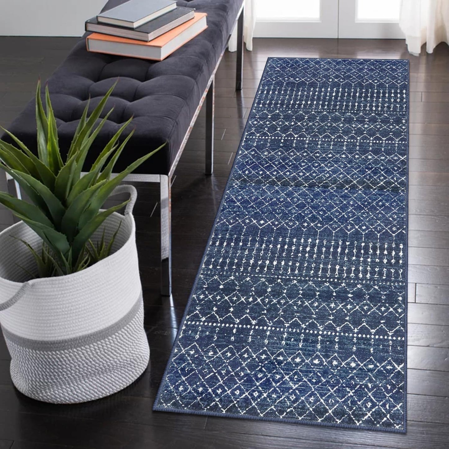 Beeiva Moroccan Washable Runner Rug 2x6 for Hallways and More