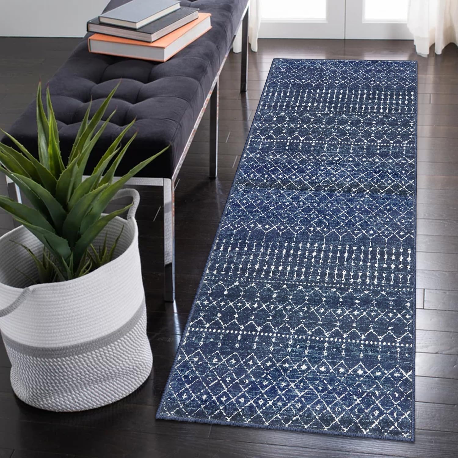 Beeiva Moroccan Washable Runner Rug 2x6 for Hallways and More