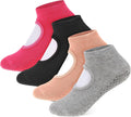 Grip Pilates Socks for Women Non-Slip Yoga Socks - 4 Pairs