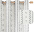 Boho Curtains for Bedroom - Grey Semi Sheer 72in Panels