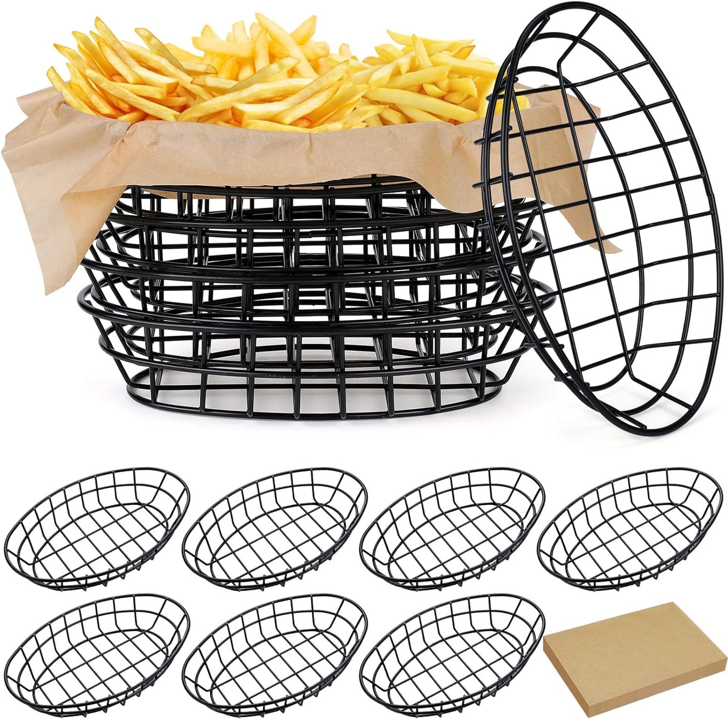 Hushee 12 Pcs Wire Bread Basket Set for Serving and Storage