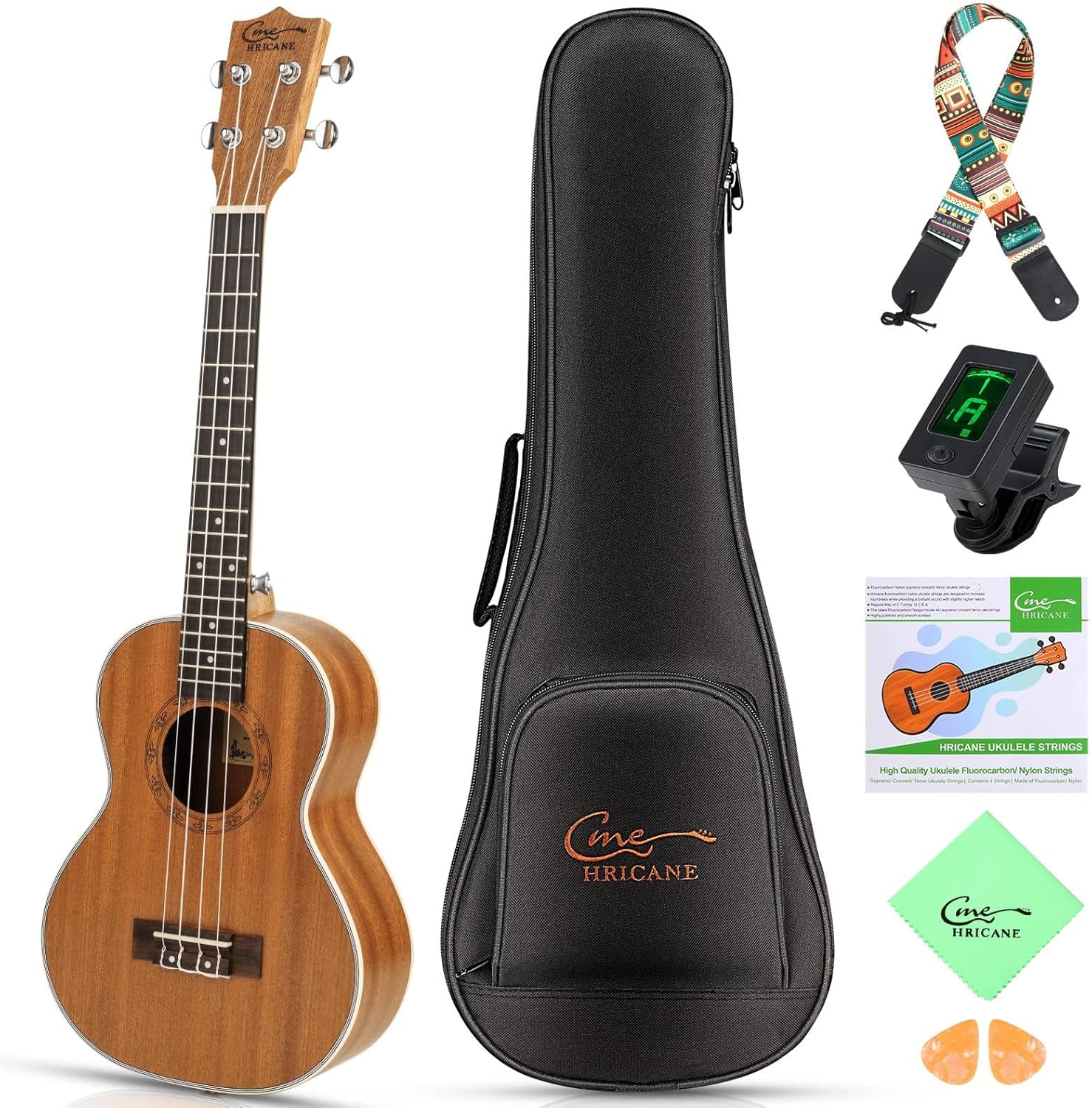 Hricane Soprano Ukulele 21in for Beginners with Accessories