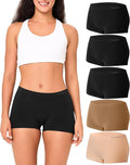 BAMBOO COOL Women's Boyshort Panties Seamless Mid Waist (Style HPN9)