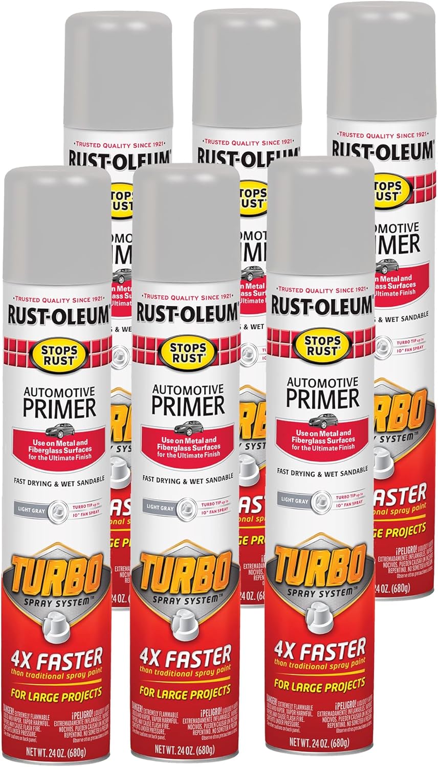Rust-Oleum Stops Rust Turbo Automotive Primer Spray, 6 Pack