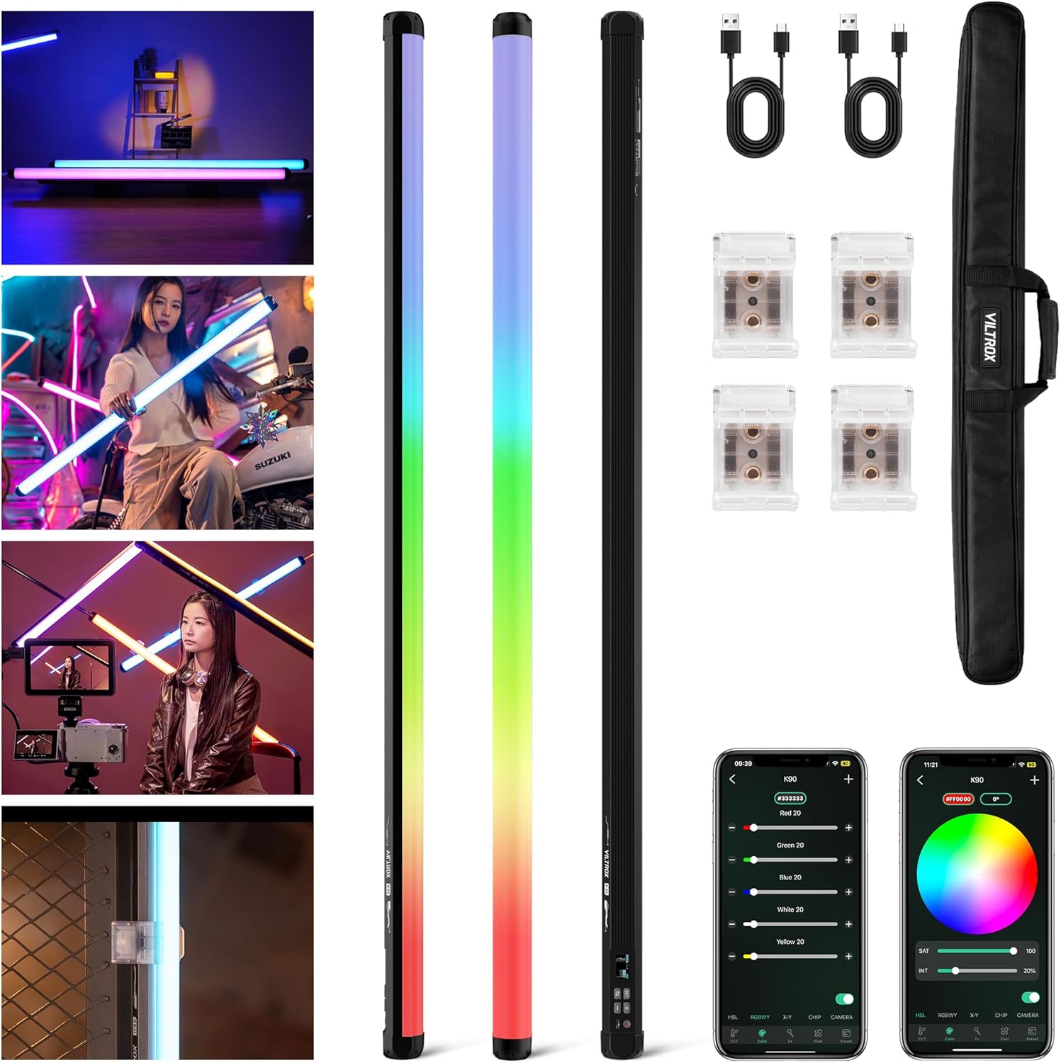 VILTROX K90 RGB Tube Light 2 Pack for Professional Lighting