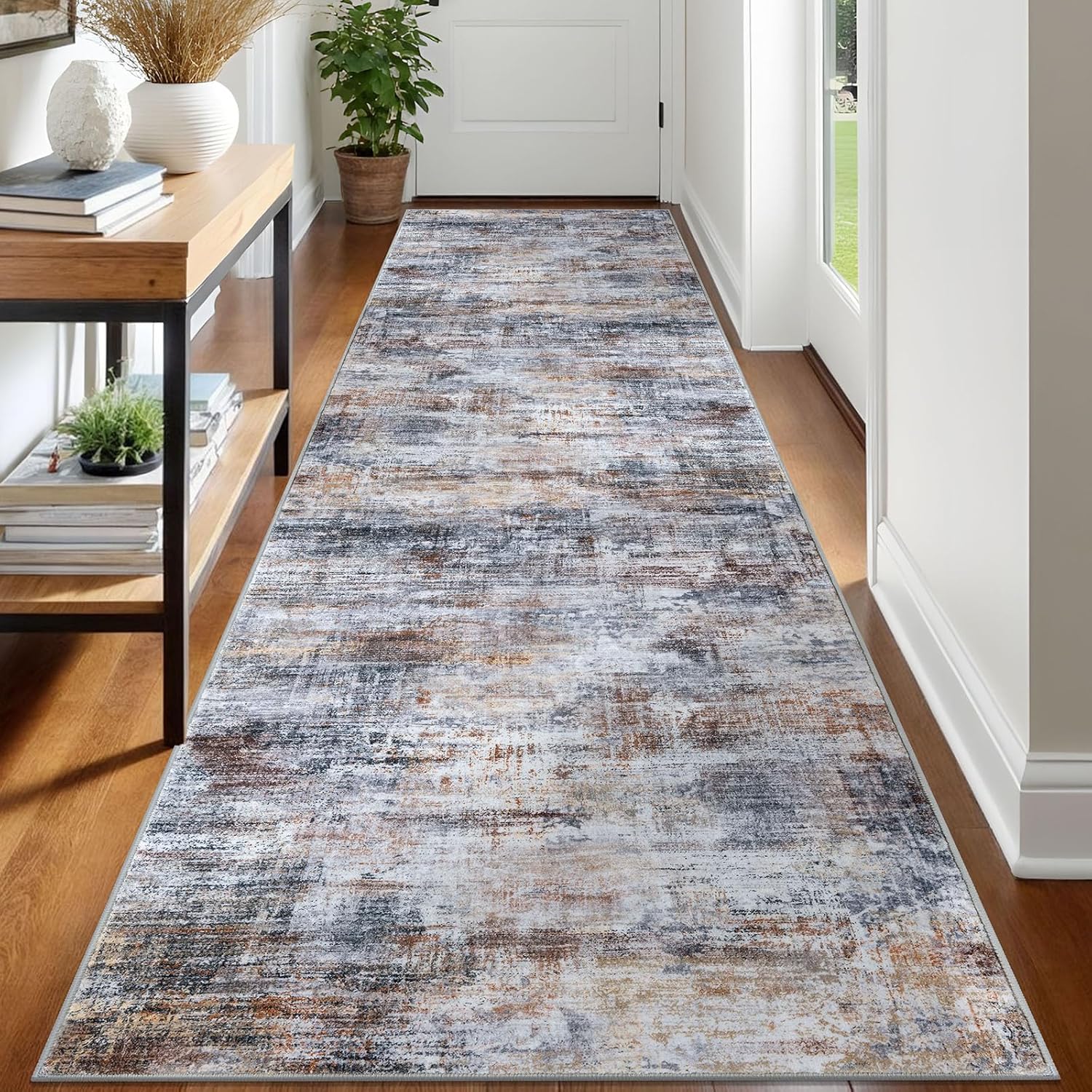 IOHOUZE Abstract Runner Rug 3x12 Ft for Hallways and Kitchens