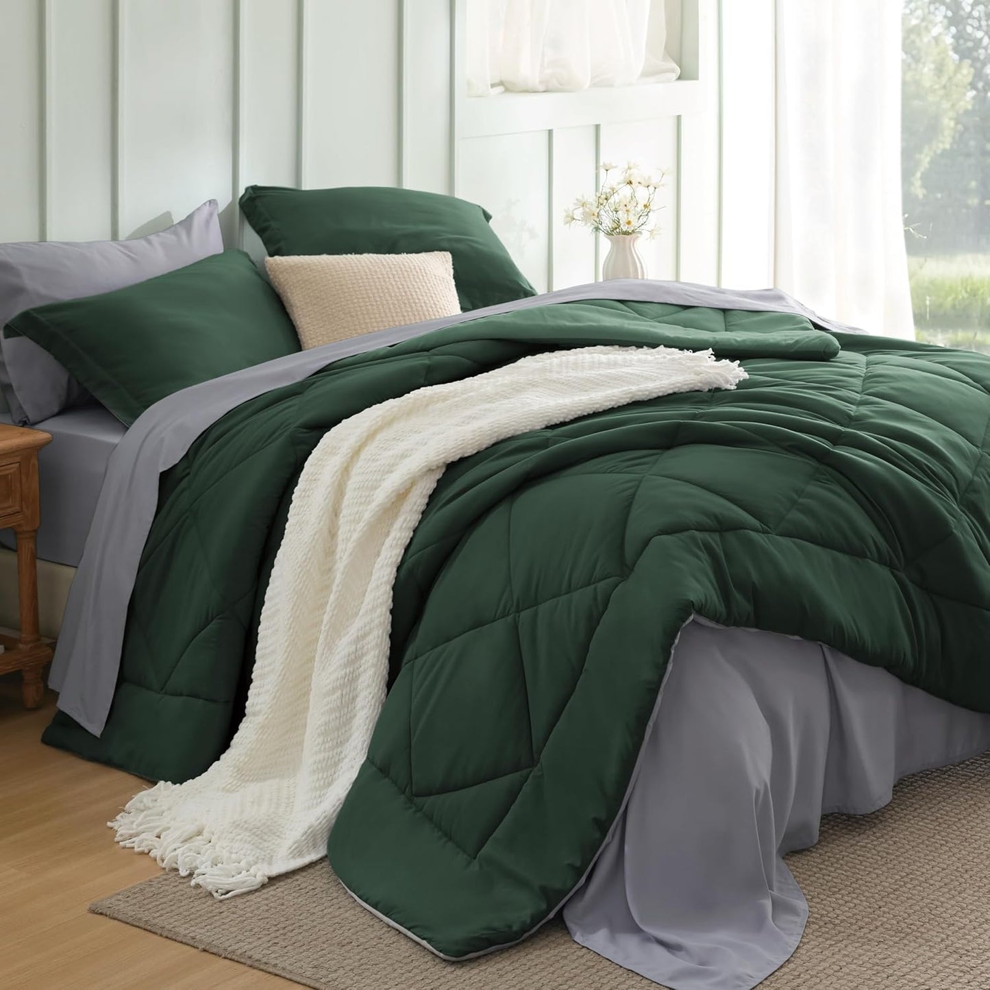 Bedsure Twin Comforter Set - 5 Piece Reversible Bedding Set