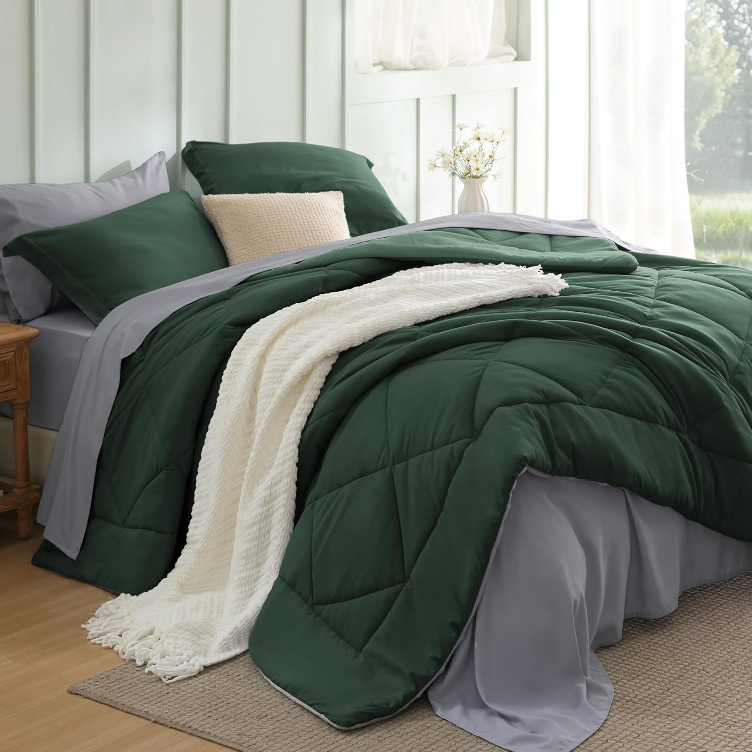 Bedsure Twin Comforter Set - 5 Piece Reversible Bedding Set