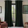 Dark Green Velvet Blackout Curtains 84 in Panels - Luxurious Thermal