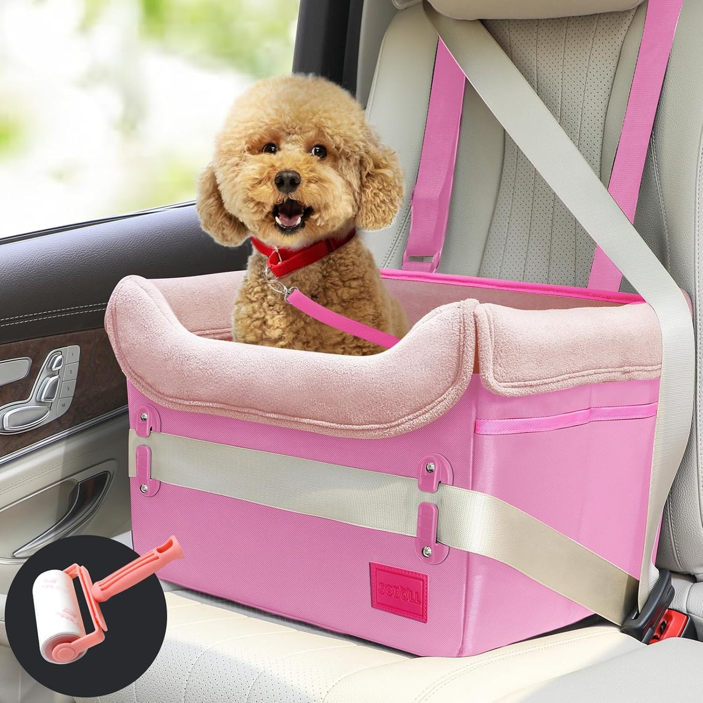 Soboll Waterproof Dog Car Seat with Memory FoamPadding