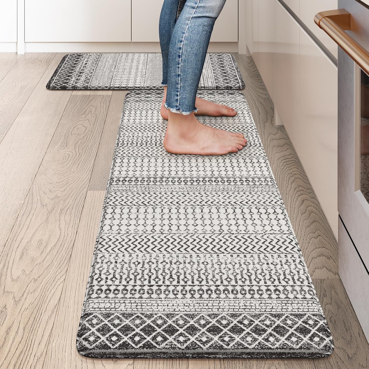 Kitchen Mats for Floor 2 Piece Set - Anti Fatigue Cushioned Comfort