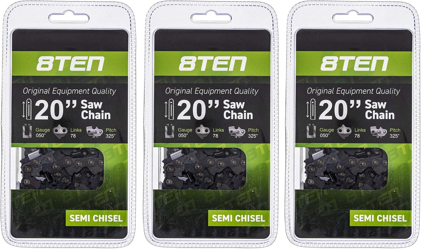 8TEN Chainsaw Chain 20in Bar .050 Gauge .325 Pitch 78DL Review