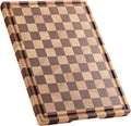 Acacia Wood Cutting Board with Grooves & Handles - Large Durable Board