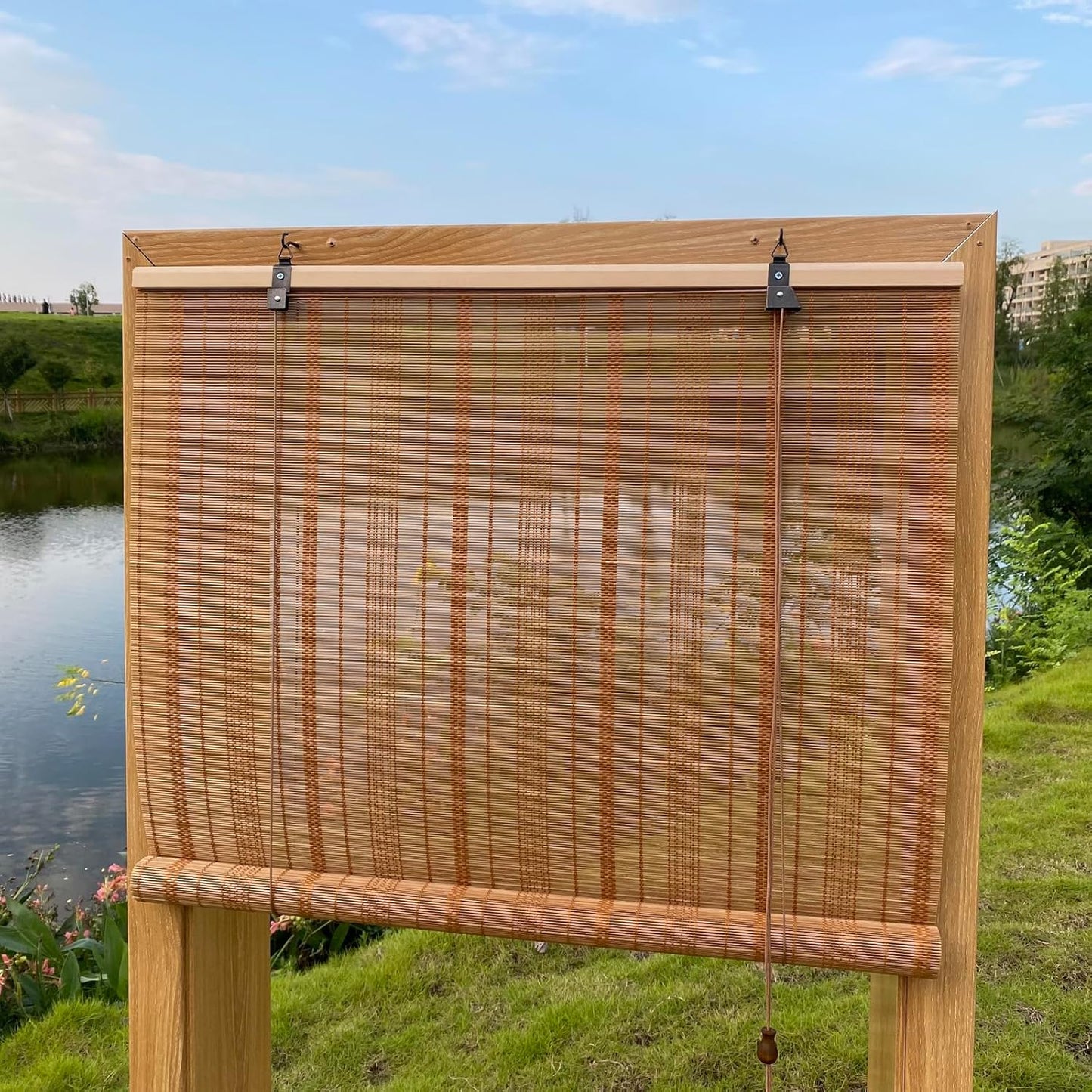 XIUXIU Bamboo Roller Shades for Indoor Outdoor Light Control