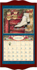 Lang Classic Wall Calendar Frame - Vintage Red for Wall Display