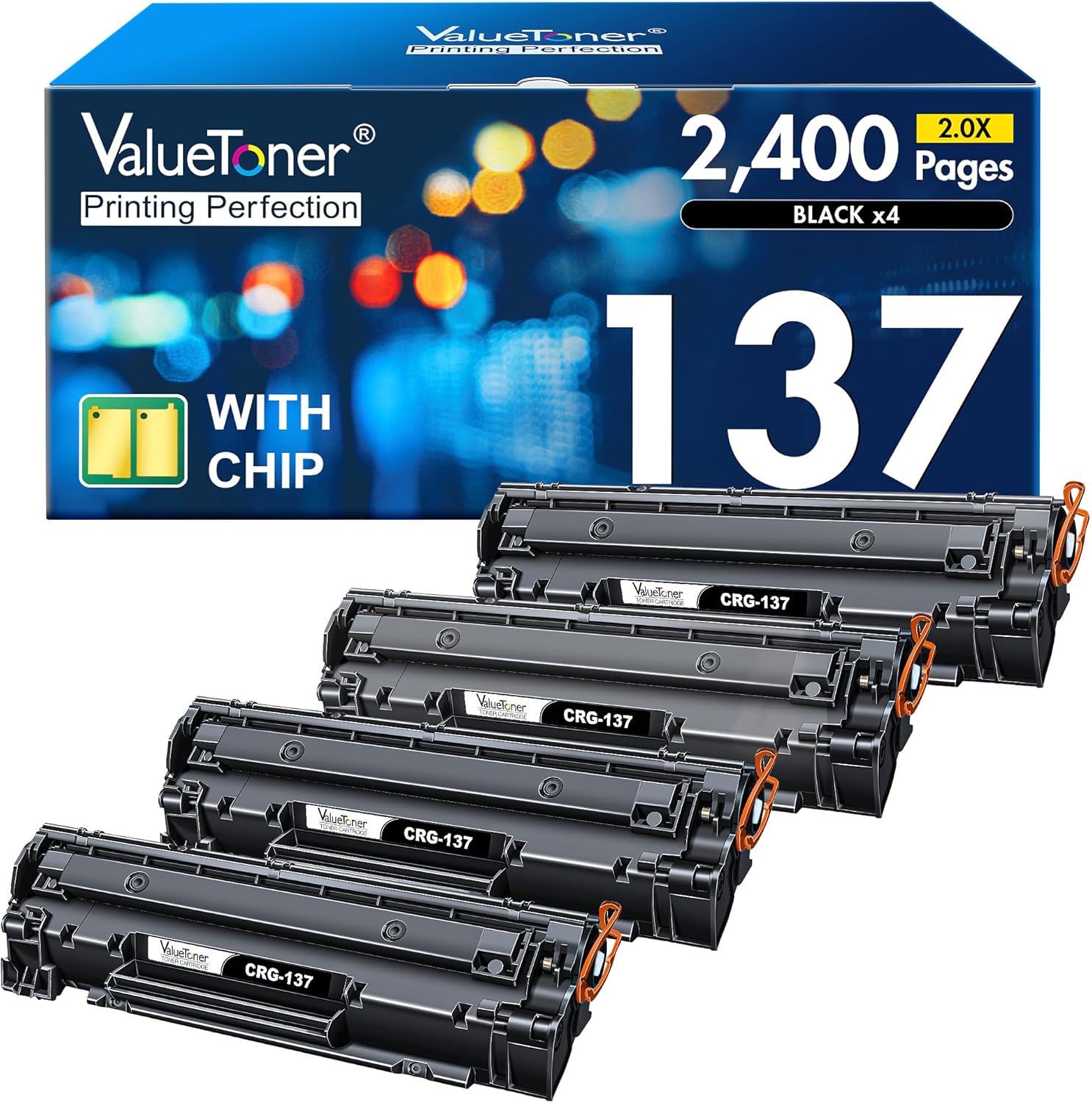 Valuetoner Compatible Toner Cartridge for Canon 137 Black 4-Pack