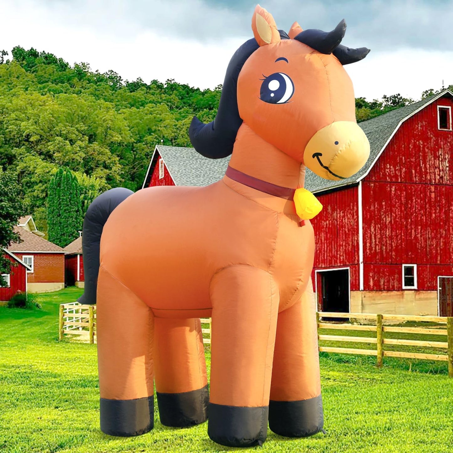 Cute Horse Inflatables for Christmas by DomKom - Perfect Yard Decor