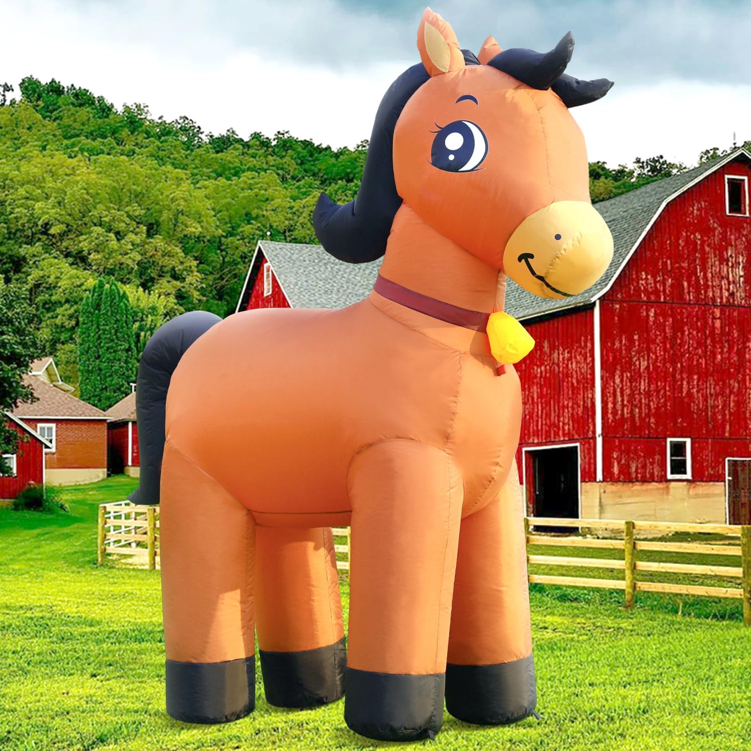 Cute Horse Inflatables for Christmas by DomKom - Perfect Yard Decor