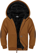 Unisex Kids Sherpa Lined Fleece Hoodie Jacket - Warm Everyday Layer
